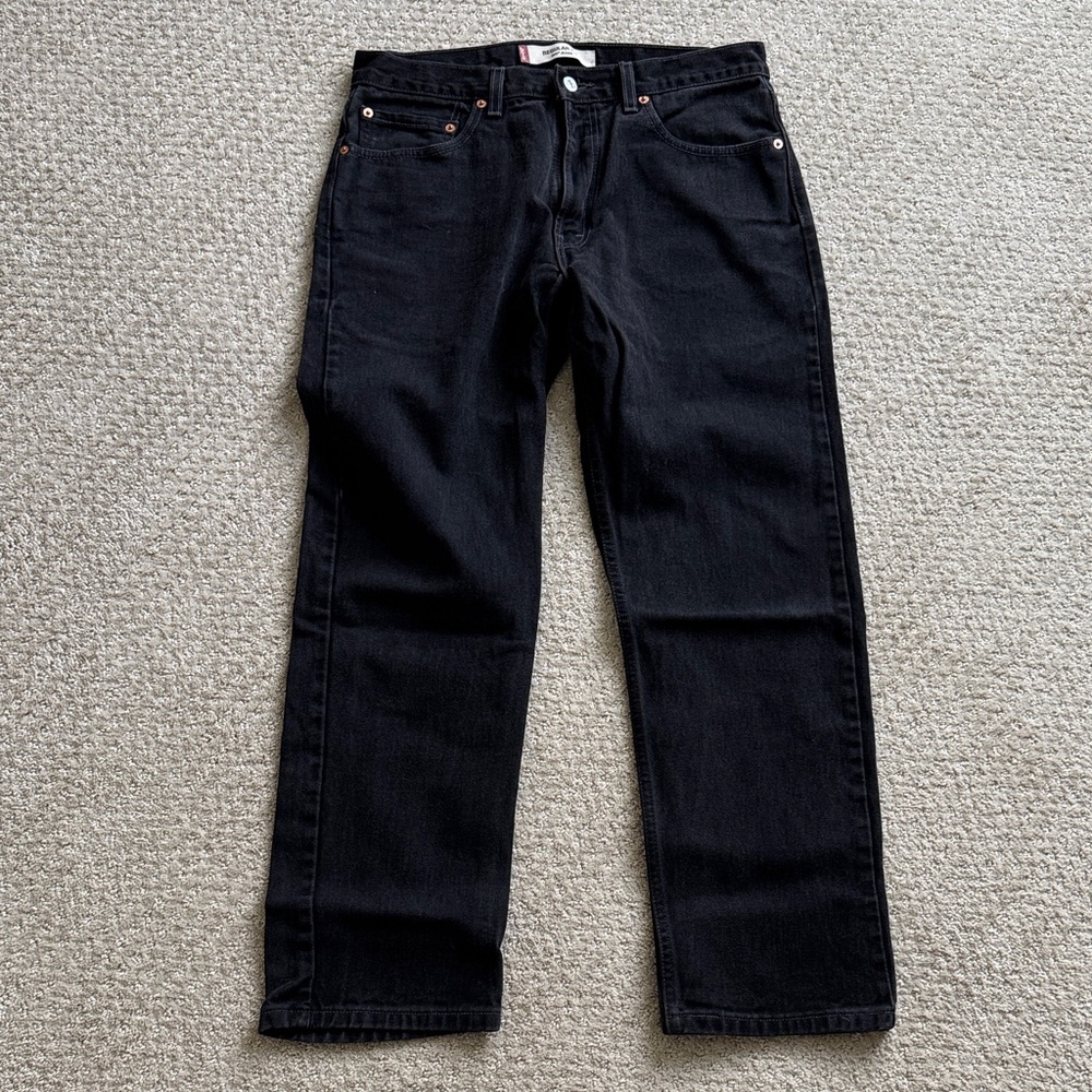 Levi's | 100% Cotton Washed Black Denim 505 Regular Fit Jeans | Size 34 x 30